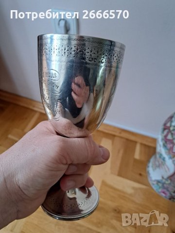 Сребърна чаша 925 англия , сребърен бокал, снимка 6 - Антикварни и старинни предмети - 39968760