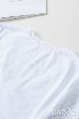 Дамска блуза в бяло, снимка 4 - Блузи с дълъг ръкав и пуловери - 43959970