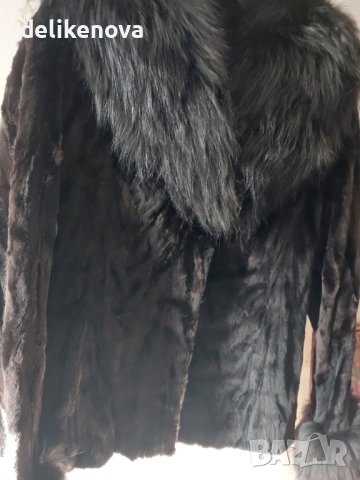 Уникално Кожено палтенце от естествен косъм. Размер М, снимка 3 - Палта, манта - 42970626
