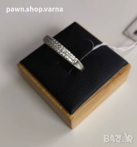 Нов сребърен пръстен 925 с фианити – родирано покритие, 2,20 г, размер 18 мм, снимка 3 - Пръстени - 51408818