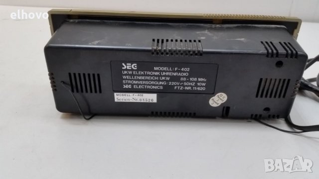 Радиочасовник SEG F-402, снимка 3 - Радиокасетофони, транзистори - 26452878