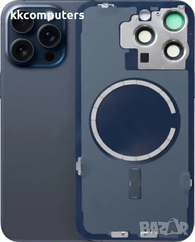 Капак батерия / Задно стъкло Оборудван за iPhone 15 Pro Max 6.7 / Син / Баркод : 483837