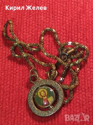 СТАРА ЗЛАТИСТА ДВУСТРАННА ПРАВОСЛАВНА ИКОНКА със ЗЛАТИСТО СИНДЖИРЧЕ 39814, снимка 8 - Колиета, медальони, синджири - 47023045