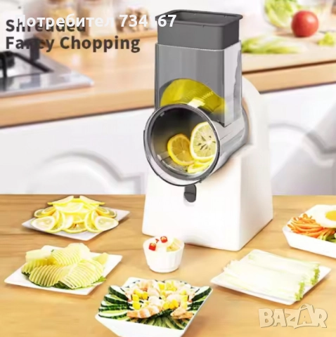 Мултифункционална електрическа резачка-ренде за зеленчуци, снимка 3 - Други - 52475426