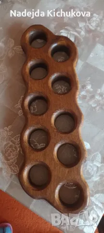 Дъбова поставка за яйца.Цена-20 лв., снимка 3 - Прибори за хранене, готвене и сервиране - 49739765