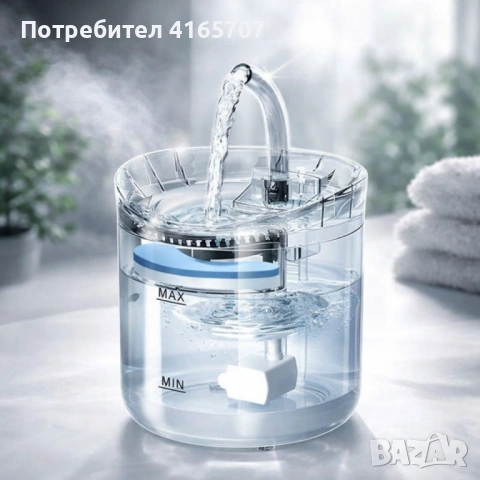 Автоматичен електрически фонтан с функция диспенсър за вода, за домашни любимци, снимка 3 - Други стоки за животни - 53371867