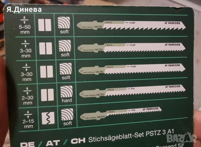 Комплект ножчета за зеги Parkside , снимка 5 - Други инструменти - 52933675