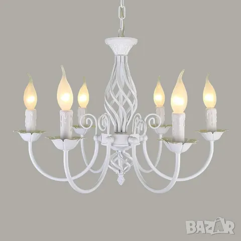 Античен винтидж Рустик френски класически аристократичен ремарке Свещ Полилей Кънтри стил 