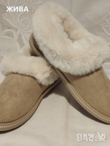 SKECMERS - Дамски пантофи цвят "слонова кост", снимка 9 - Пантофи - 53430286