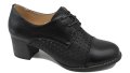 Черни дамски обувки на дупки с ток, снимка 1 - Дамски обувки на ток - 40477048