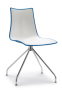 Дизайнерски въртящ се стол с хромирани крака и полимерна двуцветна седалка , снимка 5