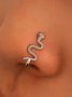 Красива Обеца за Нос в Сребристо във Формата на Змия КОД е249, снимка 1 - Обеци - 40408742