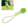 Интерактивна топка за кучета, памучно въже, устойчива на ухапване, зелена, снимка 2