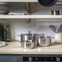 Комплект тенджери KitchenAid Stainless Steel Cookware Set, 5 Piece, Silver, снимка 1 - Съдове за готвене - 38190595