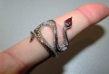 Пръстен змия с аметист гранат и перидот подходящи за подарък, снимка 4