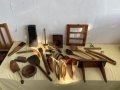 Голям лот дървени предмети (рамка, лъжици, кутия и т.н), снимка 1 - Антикварни и старинни предмети - 43924147