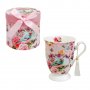 Луксозна чаша за чай в кутия "Цветя" /керамика/, снимка 1 - Декорация за дома - 39518285