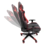 Ергономичен геймърски стол с функция за масаж и подложка за крака - червен, снимка 7