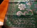 турско молитвено килимче, килимче за молитва за Намаз - зелен фон с сребърни орнаменти османски, снимка 2
