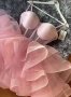 Къса бална рокля в нежно розово от тюл