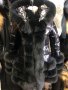 Черно яке гъши пух от висококачествен шушляк с естествен косъм черна лисица 