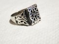 Мъжки сребърен пръстен, Старинен сребърен пръстен с викингски възел - символът на вечноста сребро, снимка 2
