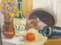 стара картина Натурморд на фазер - масло , снимка 3