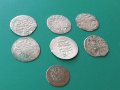 Колекция НЕПРОБИТИ 7 ахчета акчета ахче акче сребърни Османски монети мангъри, снимка 2