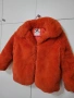 Детско оранжево пухено палтенце 8-9 години, снимка 3
