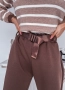 Дамски шоколадов панталон с колан, снимка 9