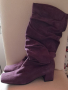 Дамски ботуши от лилав велур , снимка 3