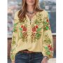 Флорална блуза, Елегантна блуза, Ефектна блуза, снимка 1 - Блузи с дълъг ръкав и пуловери - 43245579