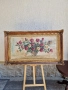 Натюрморт голям антикварен масло платно автор рамка , снимка 1