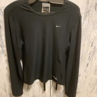 Страхотна наситено черна еластична унисекс фланела еластично трико  блуза Найк - Nike , снимка 2 - Блузи с дълъг ръкав и пуловери - 32491594