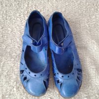 Страхотен син цвят обувки естествена кожа , снимка 5 - Дамски ежедневни обувки - 37096909