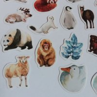 Скрапбук стикери за декорация планер животни зима - 23 бр /комплект , снимка 2 - Други - 38216782