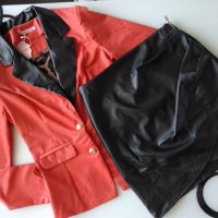 Дамски комплект сако и кожена пола S размер, снимка 4 - Комплекти - 38040334