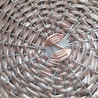 плетен поднос с дръжки от естествена тръстика бамбук за сервиране, нов, етикет.  Диаметър ф37,5 см,, снимка 4 - Прибори за хранене, готвене и сервиране - 44906947