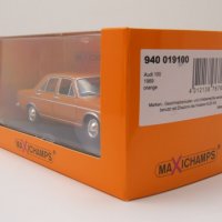 Audi 100 1969 - мащаб 1:43 на Minichamps моделът е нов в PVC дисплей-кейс, снимка 9 - Колекции - 43034908