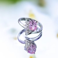 Красив пръстен с розов камък кристал лилав, снимка 1 - Пръстени - 43172196