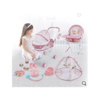 Комплект за момиче Mercado Trade, Бебе със звук, Столче за хранене, Количка и аксесоари, снимка 1 - Кукли - 43121152