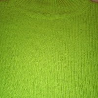 Дамска блуза в електриково зелено с поло яка размер S цена 10 лв. + подарък чорапки неон , снимка 2 - Блузи с дълъг ръкав и пуловери - 43125816