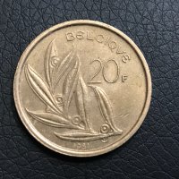 20 франка Белгия 1981, снимка 2 - Нумизматика и бонистика - 28478718