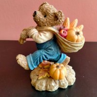 Колекционерска фигурка Fall Harvest Bears for Home Interiors & Gifts 11768 2002, снимка 2 - Колекции - 37940674