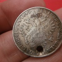 Сребърна монета 20 кройцера 1843 , снимка 2 - Нумизматика и бонистика - 42947419