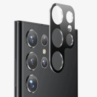 Стъклен протектор за камера S+ - Samsung Galaxy S22 Ultra 5G - черен, снимка 3 - Фолия, протектори - 43762919