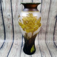 Стъклена ваза - Гале, снимка 4 - Вази - 43312813