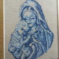 гоблен богородица с младенеца 1/1, снимка 6 - Гоблени - 11511592