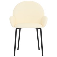 Tрапезни столове, 2 бр, кремави, изкуствена кожа, снимка 6 - Столове - 43236723