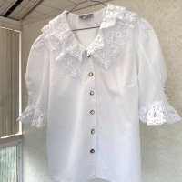 Ексклузивна риза(блуза),лен,кроше., снимка 2 - Ризи - 33201829